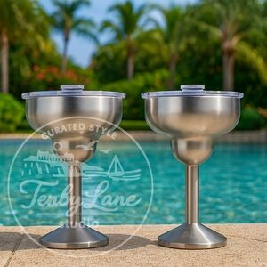 ORCA Rita 2 Pack 13oz Bare Stainless Steel Insulated Margarita Cup w/ Insert Lid